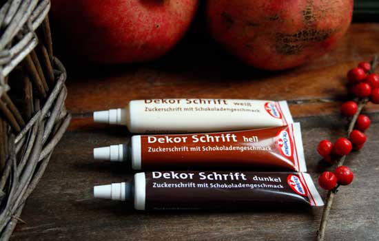 Dekorschrift zum Verzieren der Kekse 