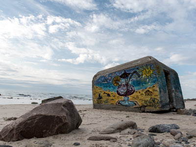Graffiti am Krage Strand von Hirtshals