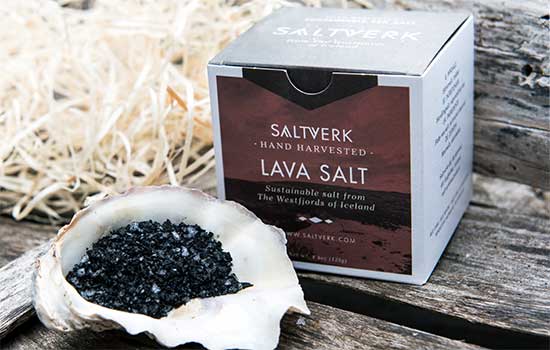 Schwarzes Lavasalz von Saltverk