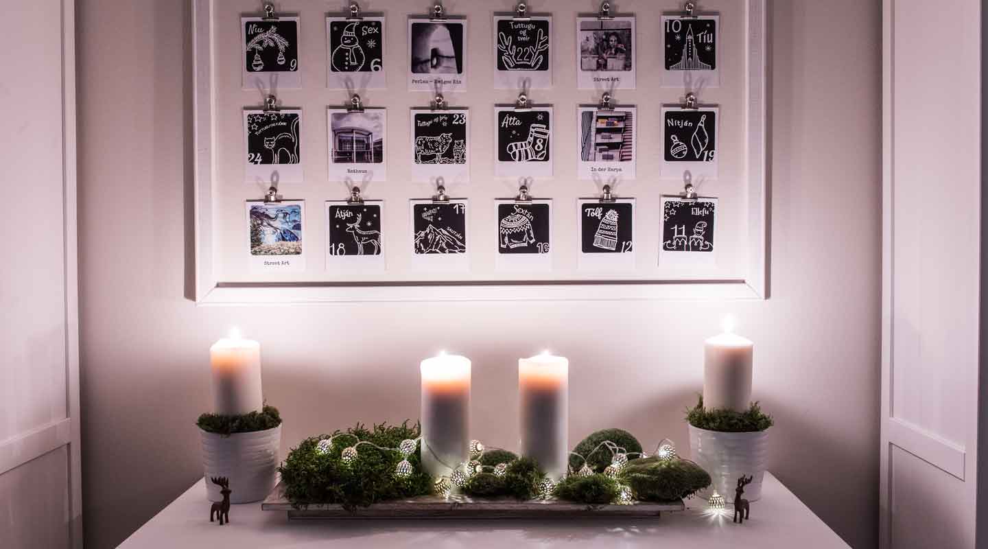 Keine Lust auf Schokolade? Dieser DIY-Adventskalender vers&uuml;&szlig;t die Adventszeit kalorienfrei mit kleinen, fotografischen Island-Leckerbissen im Retro-Look.