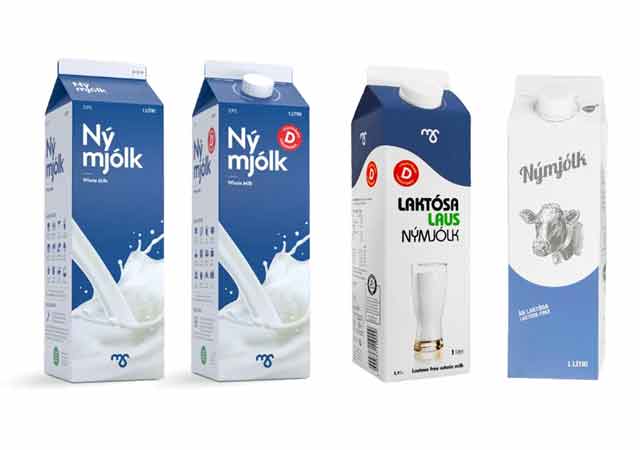 4 Arten einer Sorte Frischmilch