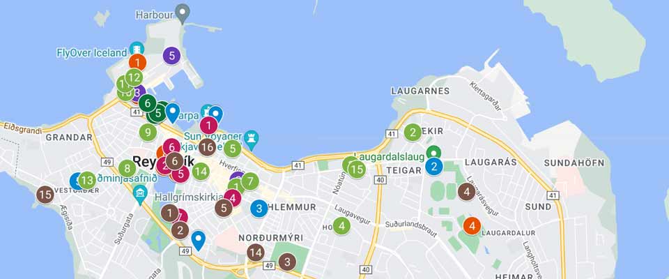 Übersicht der Aktivitäten in Island