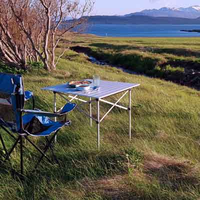 Was will man mehr. Leckeres Essen, strahlende Mitternachtssonne und ein fantastischer Ausblick.