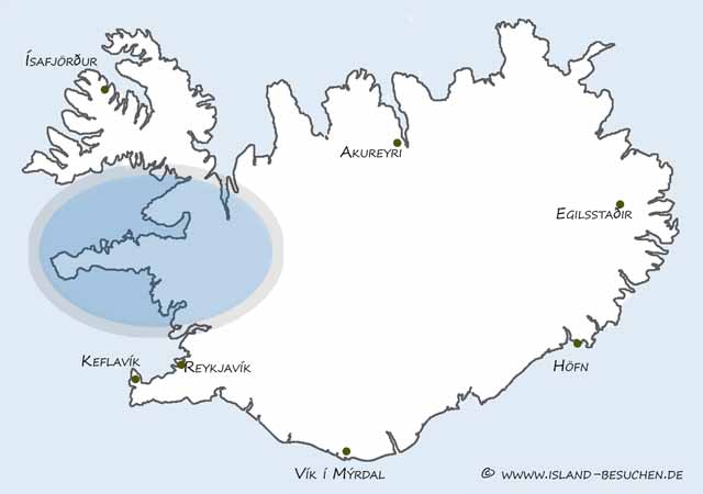 Karte Sehenswürdigkeiten Island Snæfellsness