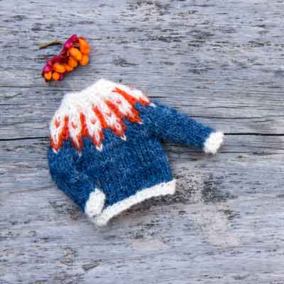 Mini-Pullover Lopapeysa Modell Appelsín